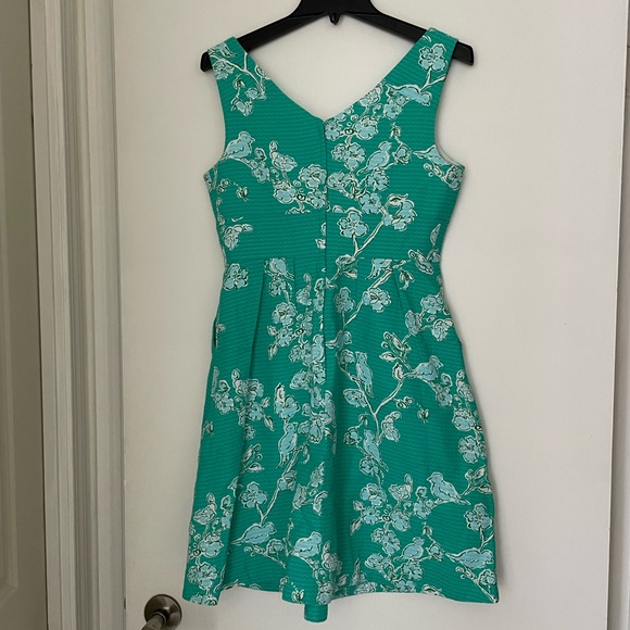 Lilly pulitzer green birds and bees fit and flare dress 6 - Picture 2 of 6